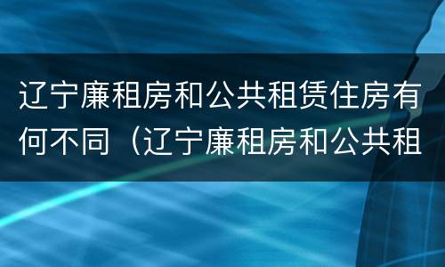 辽宁廉租房和公共租赁住房有何不同（辽宁廉租房和公共租赁住房有何不同之处）
