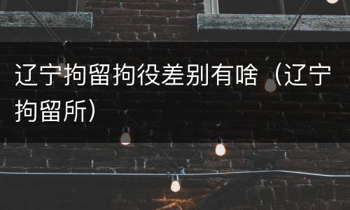 辽宁拘留拘役差别有啥（辽宁拘留所）