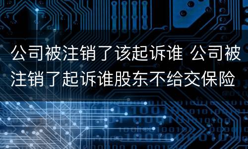 公司被注销了该起诉谁 公司被注销了起诉谁股东不给交保险可以吗
