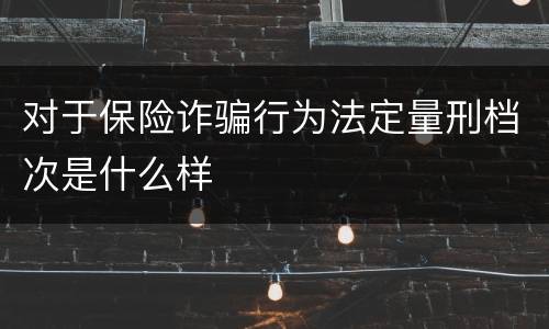 对于保险诈骗行为法定量刑档次是什么样