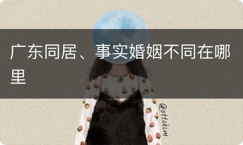 广东同居、事实婚姻不同在哪里