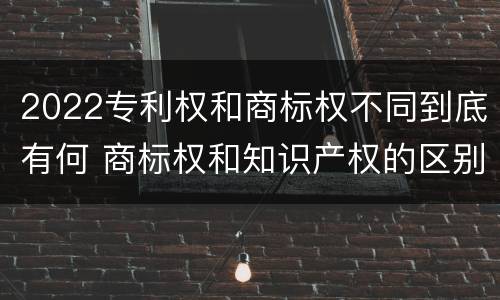 2022专利权和商标权不同到底有何 商标权和知识产权的区别