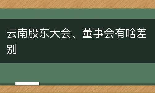 云南股东大会、董事会有啥差别