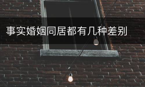 事实婚姻同居都有几种差别
