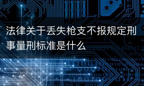 法律关于丢失枪支不报规定刑事量刑标准是什么
