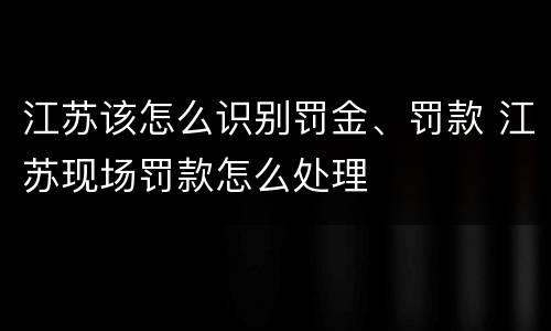 江苏该怎么识别罚金、罚款 江苏现场罚款怎么处理