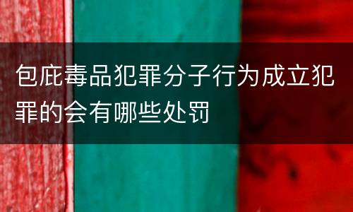 包庇毒品犯罪分子行为成立犯罪的会有哪些处罚