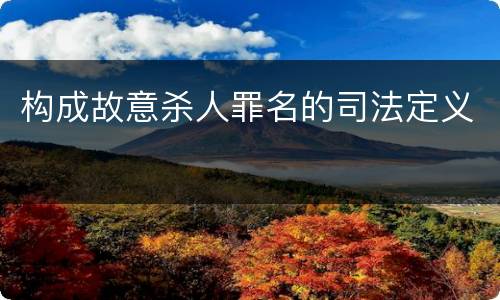 构成故意杀人罪名的司法定义
