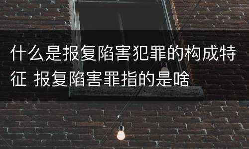 什么是报复陷害犯罪的构成特征 报复陷害罪指的是啥