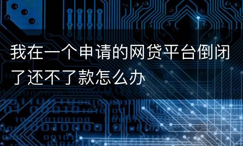 我在一个申请的网贷平台倒闭了还不了款怎么办