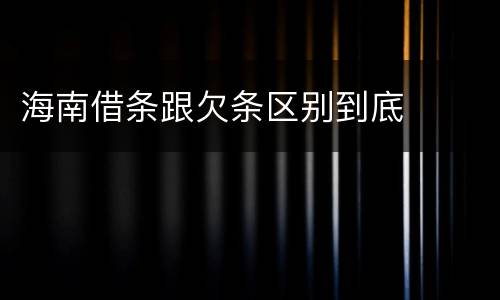 海南借条跟欠条区别到底