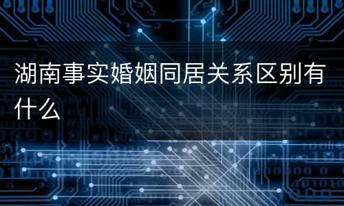 湖南事实婚姻同居关系区别有什么