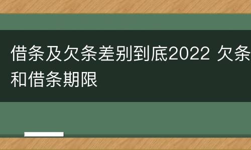 借条及欠条差别到底2022 欠条和借条期限