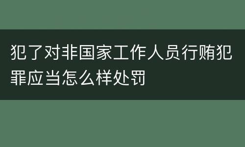 犯了对非国家工作人员行贿犯罪应当怎么样处罚