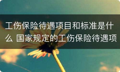 工伤保险待遇项目和标准是什么 国家规定的工伤保险待遇项目和标准