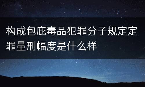 构成包庇毒品犯罪分子规定定罪量刑幅度是什么样