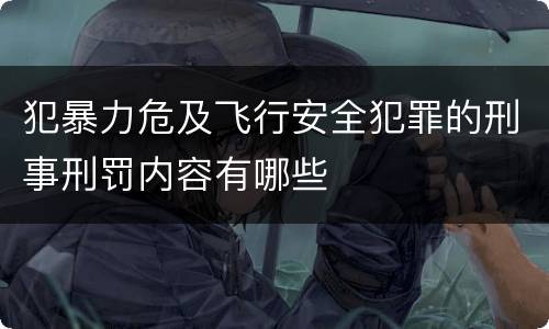 犯暴力危及飞行安全犯罪的刑事刑罚内容有哪些