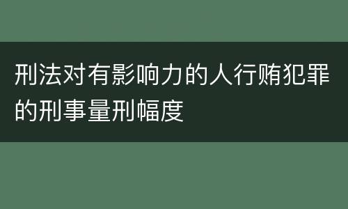 刑法对有影响力的人行贿犯罪的刑事量刑幅度