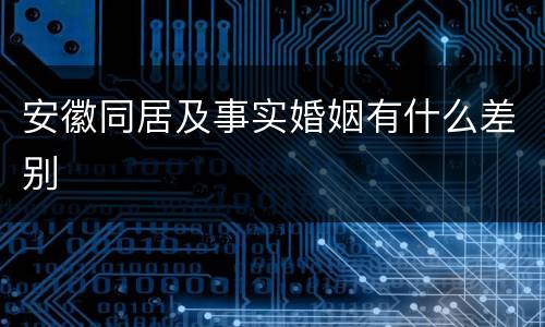 安徽同居及事实婚姻有什么差别