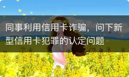 同事利用信用卡诈骗，问下新型信用卡犯罪的认定问题