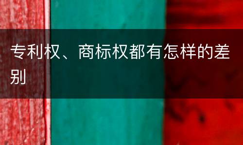 专利权、商标权都有怎样的差别