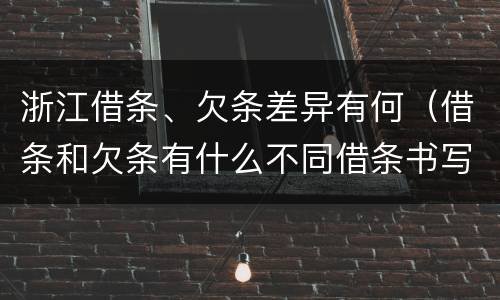 浙江借条、欠条差异有何（借条和欠条有什么不同借条书写）