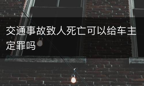 交通事故致人死亡可以给车主定罪吗