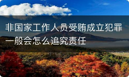 非国家工作人员受贿成立犯罪一般会怎么追究责任
