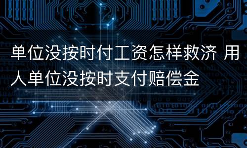 单位没按时付工资怎样救济 用人单位没按时支付赔偿金