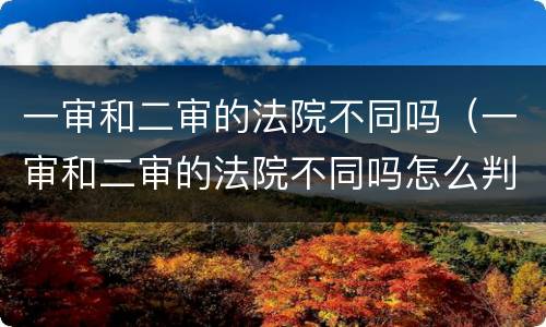 一审和二审的法院不同吗（一审和二审的法院不同吗怎么判）