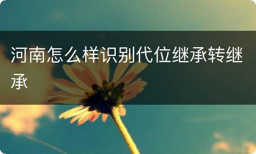 河南怎么样识别代位继承转继承
