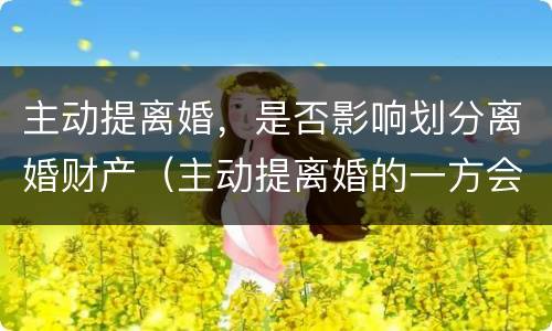 主动提离婚，是否影响划分离婚财产（主动提离婚的一方会怎么样）