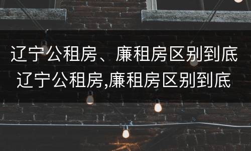 辽宁公租房、廉租房区别到底 辽宁公租房,廉租房区别到底是什么