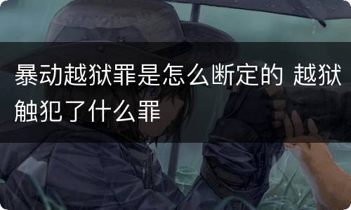 暴动越狱罪是怎么断定的 越狱触犯了什么罪