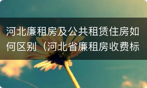 河北廉租房及公共租赁住房如何区别（河北省廉租房收费标准）
