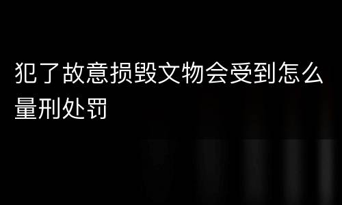 犯了故意损毁文物会受到怎么量刑处罚