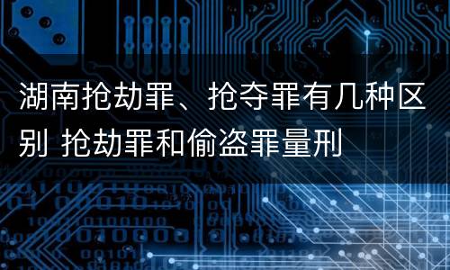 湖南抢劫罪、抢夺罪有几种区别 抢劫罪和偷盗罪量刑