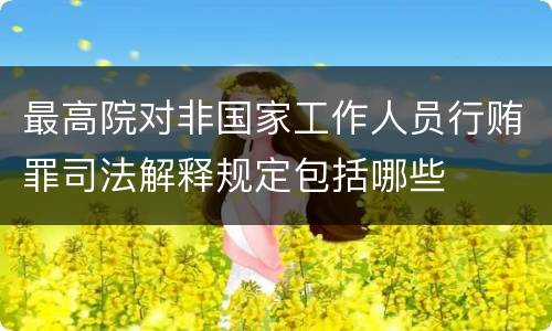 最高院对非国家工作人员行贿罪司法解释规定包括哪些