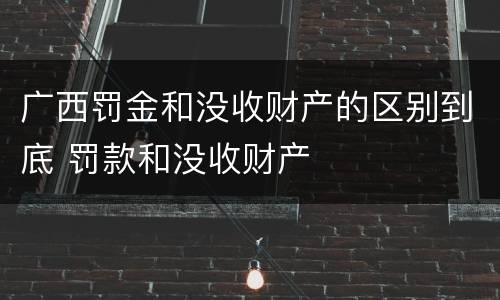 广西罚金和没收财产的区别到底 罚款和没收财产