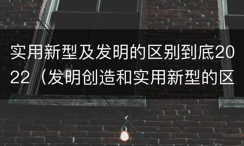 实用新型及发明的区别到底2022（发明创造和实用新型的区别）
