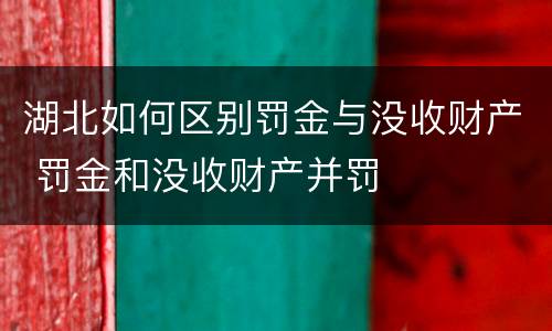 湖北如何区别罚金与没收财产 罚金和没收财产并罚