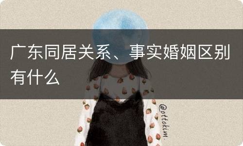 广东同居关系、事实婚姻区别有什么