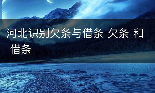 河北识别欠条与借条 欠条 和 借条