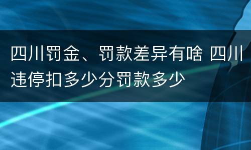 四川罚金、罚款差异有啥 四川违停扣多少分罚款多少