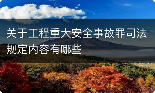 关于工程重大安全事故罪司法规定内容有哪些