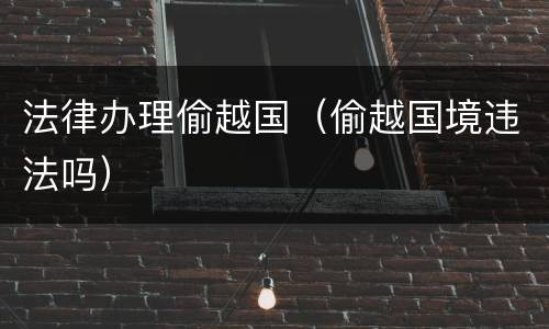 法律办理偷越国（偷越国境违法吗）