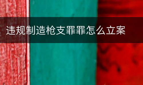 违规制造枪支罪罪怎么立案