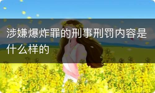 涉嫌爆炸罪的刑事刑罚内容是什么样的
