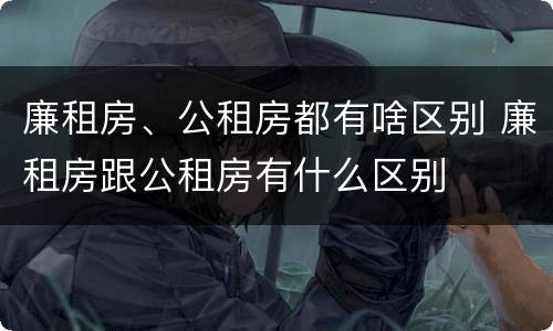 廉租房、公租房都有啥区别 廉租房跟公租房有什么区别