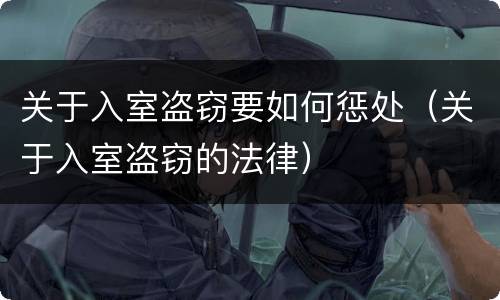 关于入室盗窃要如何惩处（关于入室盗窃的法律）